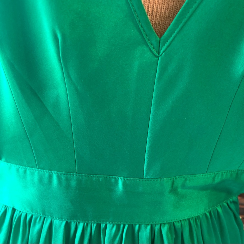 ONE by Contrarian Babs Bibb 100% Silk Maxi Dress in Emerald Green Sz 0 - Picture 5 of 9